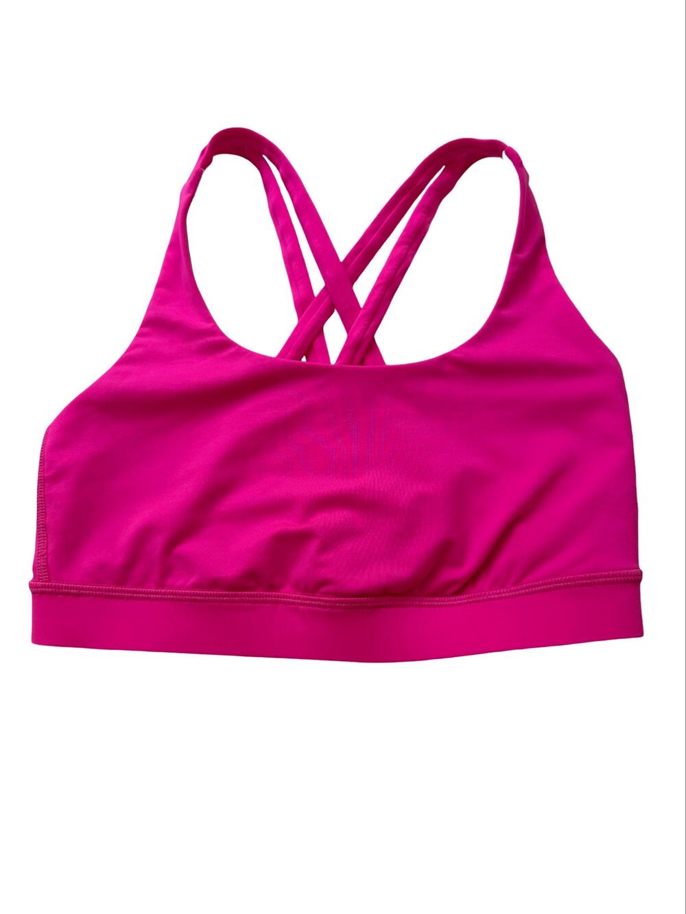 Lululemon Energy Longline Bra Pink Criss Cross Strappy Sports Bra Sz 6 NO PADS